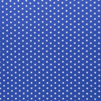 Baumwoll Druck Sterne Royalblau/Weiß  Ø 1 cm